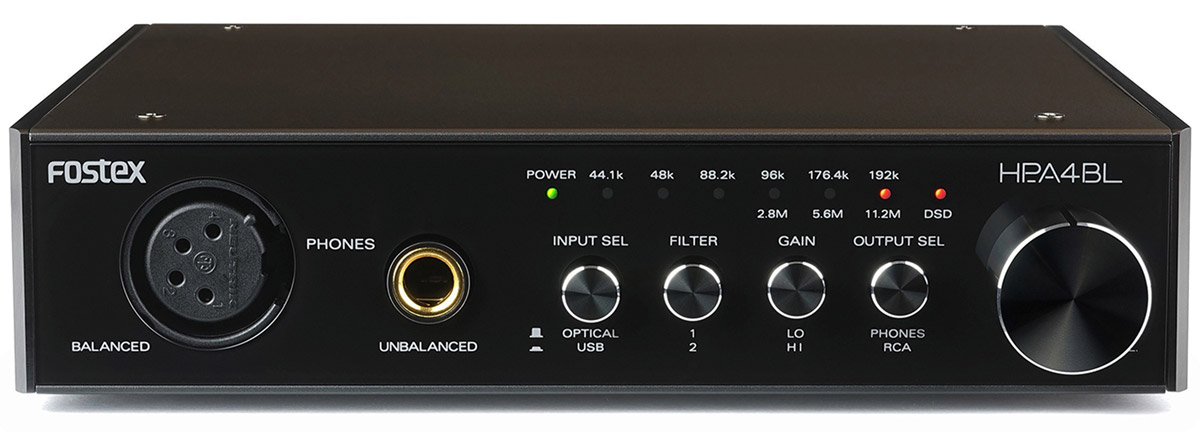 Fostex HP-A4BL усилитель для наушников15118514 Fostex HP-A4BL усилитель для наушников1511851424-битный ЦАП - усилитель для наушников, PCM, DSD, входы: оптический S/PDIF (16/24:41-192кГц), USB, выходы: балансный на наушники, аналоговый RCA Pin, , MicroSD до 32 Гб, 150x34x157мм, 630 г