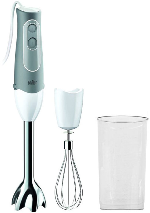 Braun MQ505 Cream блендер0X22111138 Braun MQ505 Cream блендер0X22111138Блендер Braun MQ505 не только поможет вам готовить ещё вкуснее, но также и украсит вашу кухню своим изысканным дизайном. Для этого блендера компаний Braun разработана специальная, более удобная ручка. А чтобы готовить можно было ещё быстрее у вас на выбор будет 2 скорости. Мощность блендера составляет целые 600 Вт. Также к нему прилагаются насадка для создания теста, венчик для взбивания крема и специальный мерный стаканчик. Впустите в вашу жизнь новые вкусы – ведь теперь это стало совсем просто и не требует от вас каких-либо особых усилий! Порадуйте близких чем-нибудь оригинальным на обед и они обязательно это оценят. Вы сможете с легкостью овладеть кулинарным мастерством вместе с Braun MQ505, который возьмет на себя самую трудоемкую и сложную часть работы! Благодаря чему вам станет настолько просто готовить, что вы втянетесь в этот процесс и полюбите его всей душой! Вкуснейшие десерты с кремом вашего приготовления будут разлетаться на ура на...
