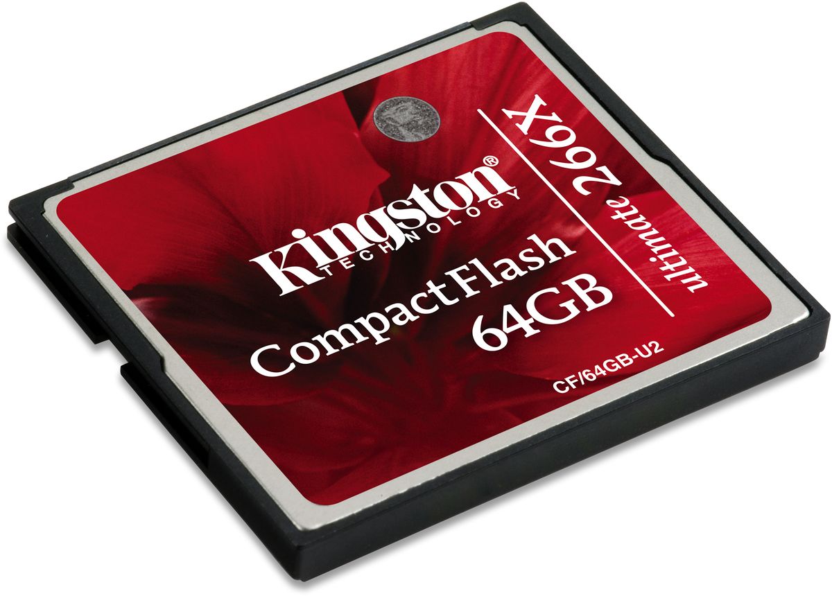 Kingston Compact Flash Ultimate 266x 64GB карта памятиCF/64GB-U2 Kingston Compact Flash Ultimate 266x 64GB карта памятиCF/64GB-U2Compact Flash Kingston Ultimate, 266x позволит вам снимать больше, с более высоким разрешением и за меньшее время. Карты памяти CompactFlash Kingston стали одними из самых быстрых в отрасли. Высокая скорость передачи идеально подходит для современных устройств, таких как цифровые камеры с высоким разрешением; они обеспечивают быстрое сохранение фотографий и быструю готовность камеры к новым снимкам.