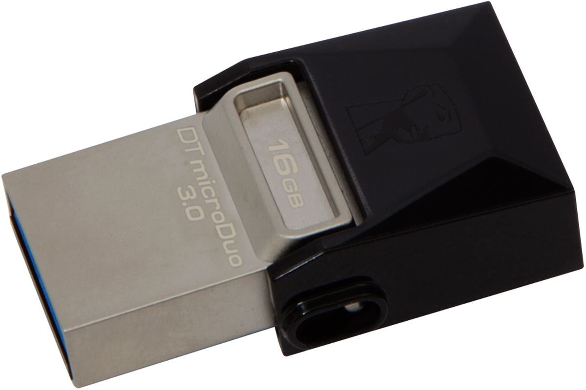 Kingston DataTraveler microDuo 3.0 16GB USB-накопительDTDUO3/16GB Kingston DataTraveler microDuo 3.0 16GB USB-накопительDTDUO3/16GBНакопители Kingston DataTraveler microDuo 3.0 имеют компактный форм-фактор и предоставляют дополнительную память для планшетов и смартфонов, поддерживающих функцию USB OTG (On-The-Go). Стандарт USB OTG позволяет напрямую подключать мобильные устройства к поддерживаемым USB-устройствам. Накопители емкостью до 64 ГБ позволяют использовать разъемы microUSB, часто применяемые для зарядки устройств, в качестве портов расширения памяти. DTDUO идеально подходит для хранения больших файлов в путешествиях, обеспечивая функцию plug-and-play в планшетах и смартфонах без разъемов microSD; при этом цена на гигабайт у накопителя ниже, чем у дополнительных встроенных накопителей для мобильных устройств. В смартфонах и планшетах с возможностью записи HD-видео и съемки качественных фотографий свободное место заканчивается очень быстро. Накопители DTDUO позволяют перемещать файлы, фотографии, видео и другие данные для выгрузки или резервного копирования, не...
