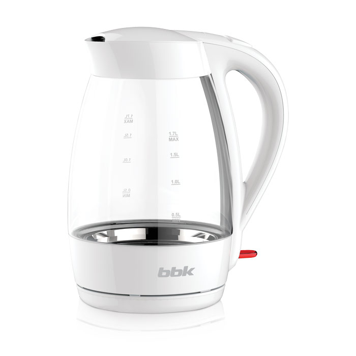 BBK EK1790G, White электрический чайникEK1790G белый BBK EK1790G, White электрический чайникEK1790G белыйЭлектрический чайник BBK EK1790G надежен, прост в применении и имеет лаконичный дизайн. Корпус выполнен из закаленного стекла, объем 1,7 л, мощность 2200 Вт. Прибор снабжен многоуровневой защитой, фильтром от накипи и суперконтроллером Strix, благодаря чему срок службы увеличен в 5 раз. Чайник расположен на удобной подставке с возможностью поворота на 360° и с отделением для хранения шнура, также для удобства эксплуатации предусмотрена кнопка открывания крышки.