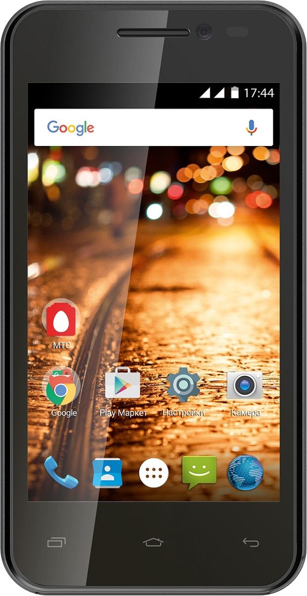 МТС Smart Start 2, Black (только для SIM-карт МТС)A0104-100408 МТС Smart Start 2, Black (только для SIM-карт МТС)A0104-100408МТС Smart Start 2 отлично подойдет в качестве первого смартфона или аппарата для звонков и серфинга в интернете. Компактный корпус, позволяет ему поместиться в любой карман и удобно лежать в руке любого размера. Благоприятно на карман повлияет и низкая цена. Современная операционная система Android 5.1 Lollipop с фирменной оболочкой МТС Start, двухъядерный процессор MediaTek MT6572A/W и 512 Мб оперативной памяти, обеспечивают комфортную производительность при выполнении повседневных задач. Смартфон работает в сетях 3G, но для более быстрого доступа в интернет, можно использовать точку доступа Wi-Fi. Беспроводные колонки или наушники, подключаются по Bluetooth, который имеет версию 4.0. С его помощью, также, можно передавать файлы на другие гаджеты. Встроенные плеер, FM-радио и интернет-браузер не дадут заскучать в дороге. Плюсом является и наличие гарнитуры в комплекте, которую не часто найдешь в коробке с аппаратами начального уровня. МТС Smart Start 2 оснащен...