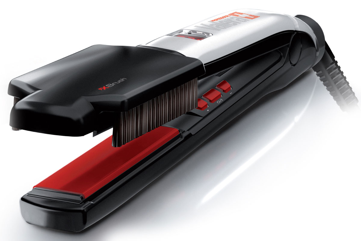 Valera 100.01/IS Swiss`X – Brush&Shine, Black профессиональный выпрямитель для волос100.01/IS Valera 100.01/IS Swiss`X – Brush&Shine, Black профессиональный выпрямитель для волос100.01/ISПрофессиональный выпрямитель, Х-Brush – съемная насадка с натуральной щетиной, цифровой дисплей, 5 керамических слоев с турмалином, подвижные пластины, скорость нагрева 20 секунд, регулирование температуры (от 120 °С до 230 °С), функция запоминания настроек, автоматическое выключение через 60 минут, термоизоляционный силиконовый чехол для фиксации пластин в сомкнутом положении, производство Швейцария