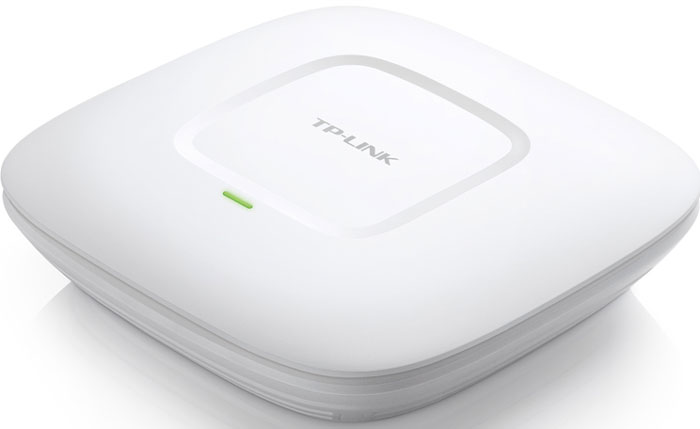 TP-Link EAP120 беспроводная точка доступаEAP120 TP-Link EAP120 беспроводная точка доступаEAP120Дизайн в стиле потолочной лампы и монтажный кронштейн позволяют устанавливать точку доступа TP-Link EAP120 на любой стене или потолке, обеспечивая их сочетаемость с большинством интерьеров. TP-Link EAP120 поддерживает питание по Power over Ethernet (PoE), делая установку устройств ещё более гибкой и простой. Точки доступа EAP120 поддерживают стандарт беспроводной связи 802.11n и технологию 2x2 MIMO. EAP120 обладает скоростью беспроводной передачи данных до 300 Мбит/с. Гигабитный порт Ethernet обеспечивает высокоскоростную передачу данных. Благодаря чипсету 560 МГц от Qualcomm Atheros EAP120 обеспечивает увеличенную зону покрытия Wi-Fi и высокую надёжность соединения. Множество точек доступа может управляться как одно устройство с помощью функции кластеризации. При этом главная точка доступа автоматически передаёт настройки беспроводного подключения для других точек доступа (до 23 устройств). Специальный портал обеспечивает удобный способ...
