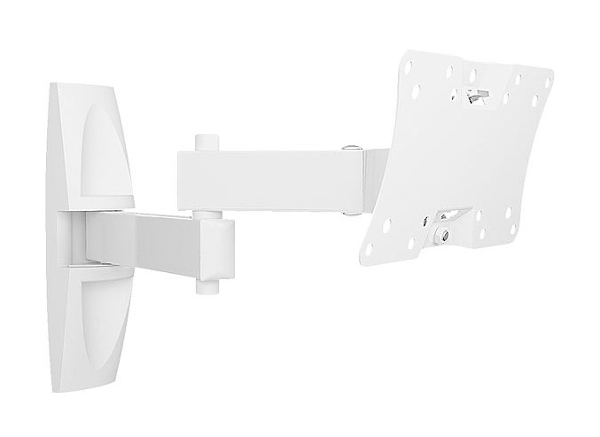 Holder LCDS-5064М, White кронштейн для ТВLCDS-5064М, белый Holder LCDS-5064М, White кронштейн для ТВLCDS-5064М, белыйНастенный наклонно-поворотный кронштейн Holder LCDS-5064М подходит для телевизоров с диагональю 19-32. Кронштейн позволяет наклонять телевизор вверх на 20 градусов или вниз на 20 градусов, обеспечивая комфортный просмотр. Угол наклона и поворота меняется движением одной руки. Фиксирующий механизм надежно удерживает телевизор. В набор входят все необходимые крепежи и инструкция по установке.