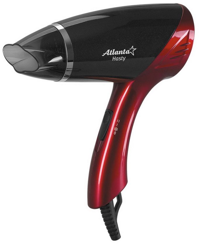 Atlanta ATH-874, Red фенATH-874 Atlanta ATH-874, Red фенATH-874Фен Atlanta ATH-874 мощностью 1600 Вт благодаря петле для подвешивания, малым размерам и небольшому весу необычайно комфортен при обращении. Концентратор позволяет по очереди обработать каждую прядь для максимального эффекта укладки, переключатель температуры и скорости - подобрать режим для интенсивной или щадящей сушки. Устройство надежно защищено от перегрева во время использования.