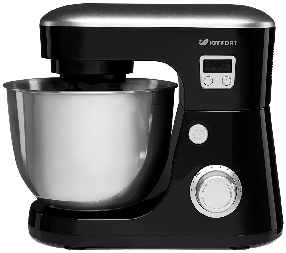 Kitfort КТ-1308-3, Black планетарный миксерКТ-1308-3 черный Kitfort КТ-1308-3, Black планетарный миксерКТ-1308-3 черныйПланетарный стационарный миксер Kitfort КТ-1308-3 оснащен таймерами прямого и обратного отсчета. По таймеру прямого отсчета вы можете засечь время, которое требуется для взбивания или замешивания данных ингредиентов, а в следующий раз сразу выставить это время на таймере обратного отсчета. По истечении выставленного времени миксер выключится сам. Миксер позволяет плавно регулировать скорость от минимума до максимума. Импульсный режим служит для кратковременного включения миксера на максимальную скорость. При включении миксера скорость вращения увеличивается постепенно, чтобы предотвратить разбрызгивание ингредиентов. Несмотря на большую чашу, Kitfort КТ-1308-3 способен взбить или смешать даже небольшое количество ингредиентов. Форма насадок и чаши подобраны так, что при малом количестве продуктов насадка не оставляет их по краям неперемешанными. Насадки и чаша миксера металлические, они прочные и долговечные и позволяют смешивать даже горячие ингредиенты....
