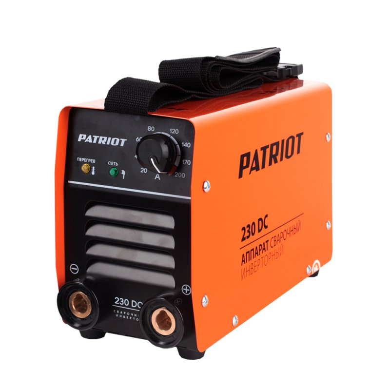 Аппарат сварочный Patriot 230DC MMA605302520 Аппарат сварочный Patriot 230DC MMA605302520Аппараты разработаны для тяжелых эксплуатационных условий. В крепком металлическом корпусе подойдут для работы на стройке, для ремонтных и аварийных работ. Устойчивость к пониженному напряжению делает аппарат пригодным к эксплуатации в отдаленных от города территориях. Специально усиленный входной фильтрующий контур адаптирует аппарат к пониженному напряжению. К работе при неустойчивой сети питания включая электрогенераторные установки. Аппараты просты в управлении, устойчивы к механическим воздействиям, перепадам температур, влажности, пыли, атмосферным осадкам - Гарантированная работа от 140В входного напряжения. - Надежная работа от генератора - Работа при температурном диапазоне -30/+50°C. - Дополнительная защита от дождя и металлической пыли. - Антикоррозийная защита. - Устойчивость к вибрации и падению. - Функции: ARC FORCE, ANTI STICK, HOT START