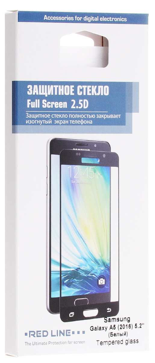Red Line защитное стекло для Samsung Galaxy A5 (2016), WhiteУТ000008598 Red Line защитное стекло для Samsung Galaxy A5 (2016), WhiteУТ000008598Защитное стекло Red Line для Samsung Galaxy A5 (2016) предназначено для защиты поверхности экрана от царапин, потертостей, отпечатков пальцев и прочих следов механического воздействия. Оно имеет окаймляющую загнутую мембрану, а также олеофобное покрытие. Изделие изготовлено из закаленного стекла высшей категории, с высокой чувствительностью и сцеплением с экраном.