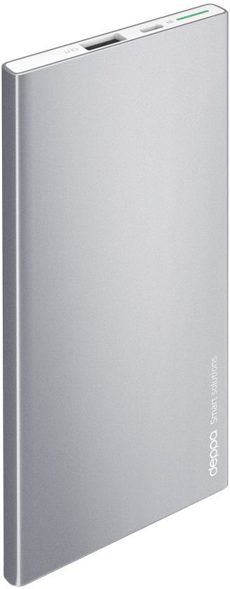 Deppa NRG Alum внешний аккумулятор (5000 мАч)33514 Deppa NRG Alum внешний аккумулятор (5000 мАч)33514Внешний аккумулятор Deppa NRG Alum, его строгий металлический корпус глубокого графитового цвета стильно сочетается с флагманскими смартфонами и планшетами. В комплект с аккумулятором входит стильный силиконовый чехол, который идеально повторяет корпус устройства и защищает его от повреждений. Включение и проверка текущего заряда NRG Alum работает по технологии Shake-to-power - для его активации достаточно встряхнуть корпус. Надежность и безопасность вашего устройства обеспечивают самые передовые технологии защиты аккумулятора. Внешние аккумуляторы NRG Alum совместимы с любыми мобильными и цифровыми устройствами с функцией заряда от USB-порта.