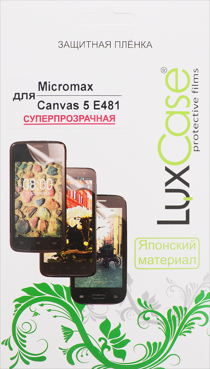 LuxCase защитная пленка для Micromax Canvas 5 E481, суперпрозрачная LuxCase защитная пленка для Micromax Canvas 5 E481, суперпрозрачная