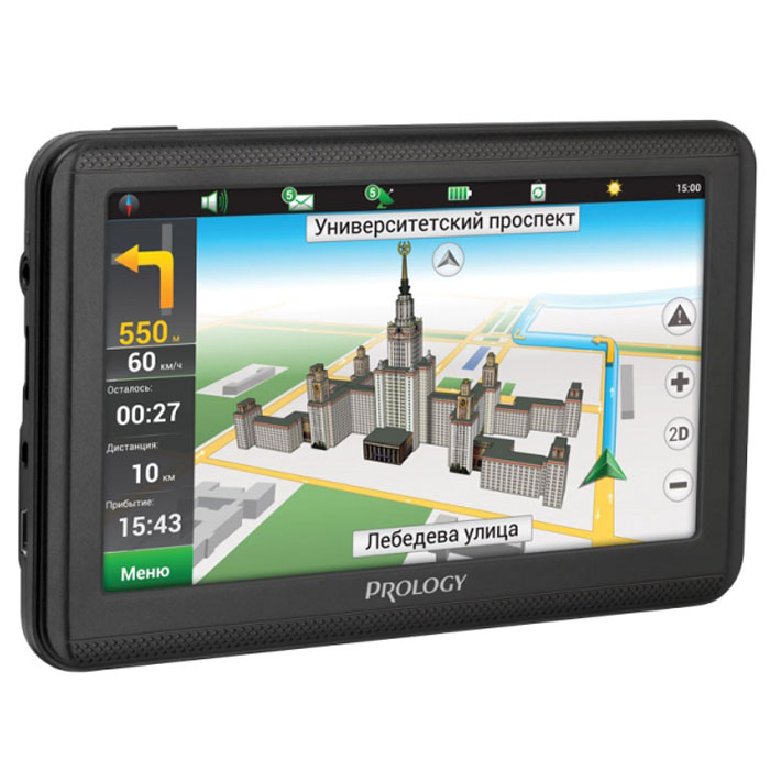 Prology iMAP-5200 автомобильный навигаторPROLOGY iMAP-5200 Prology iMAP-5200 автомобильный навигаторPROLOGY iMAP-5200Prology iMAP-5200 - простой и надёжный портативный автомобильный навигатор с 5-дюймовым сенсорным экраном. Благодаря предустановленному ПО Навител Навигатор, устройство полностью готово к работе и не требует дополнительной покупки карт. Картографическое покрытие охватывает всю Россию и еще 11 стран: Украину, Беларусь, Казахстан, Латвию, Литву, Эстонию, Польшу, Норвегию, Данию, Швецию и Финляндию, всего более 370 000 населенных пунктов, в том числе более 30 000 - с HD-картографией. В навигаторе используется процессор MStar 800 МГц и встроенный 66-канальный GPS-приемник. Внутренняя память устройства составляет 4 ГБ и может быть расширена установкой карты microSD объемом до 32 ГБ. Встроенный полимерный литий-ионный аккумулятор емкостью 600 мАч обеспечивает до 2 часов автономной работы. Процессор MStar Частота процессора: 800 МГц Объем оперативной памяти: 128 МБ Операционная система: Microsoft WinCE 6.0 Емкость...
