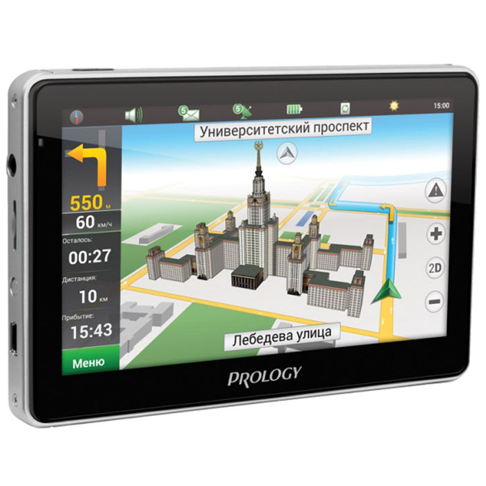 Prology iMAP-5800 автомобильный навигаторPROLOGY iMAP-5800 Prology iMAP-5800 автомобильный навигаторPROLOGY iMAP-5800Prology iMAP-5800 - простой и надёжный портативный автомобильный навигатор с 5-дюймовым сенсорным экраном. Благодаря предустановленному ПО Навител Навигатор, устройство полностью готово к работе и не требует дополнительной покупки карт. Картографическое покрытие охватывает всю Россию и еще 11 стран: Украину, Беларусь, Казахстан, Латвию, Литву, Эстонию, Польшу, Норвегию, Данию, Швецию и Финляндию, всего более 370 000 населенных пунктов, в том числе более 30 000 - с HD-картографией. В навигаторе используется процессор MStar 800 МГц и встроенный 66-канальный GPS-приемник. Внутренняя память устройства составляет 4 ГБ и может быть расширена установкой карты microSD объемом до 32 ГБ. Встроенный полимерный литий-ионный аккумулятор емкостью 950 мАч обеспечивает до 3 часов автономной работы. Процессор MStar Частота процессора: 800 МГц Объем оперативной памяти: 128 МБ Операционная система: Microsoft WinCE 6.0 Емкость...