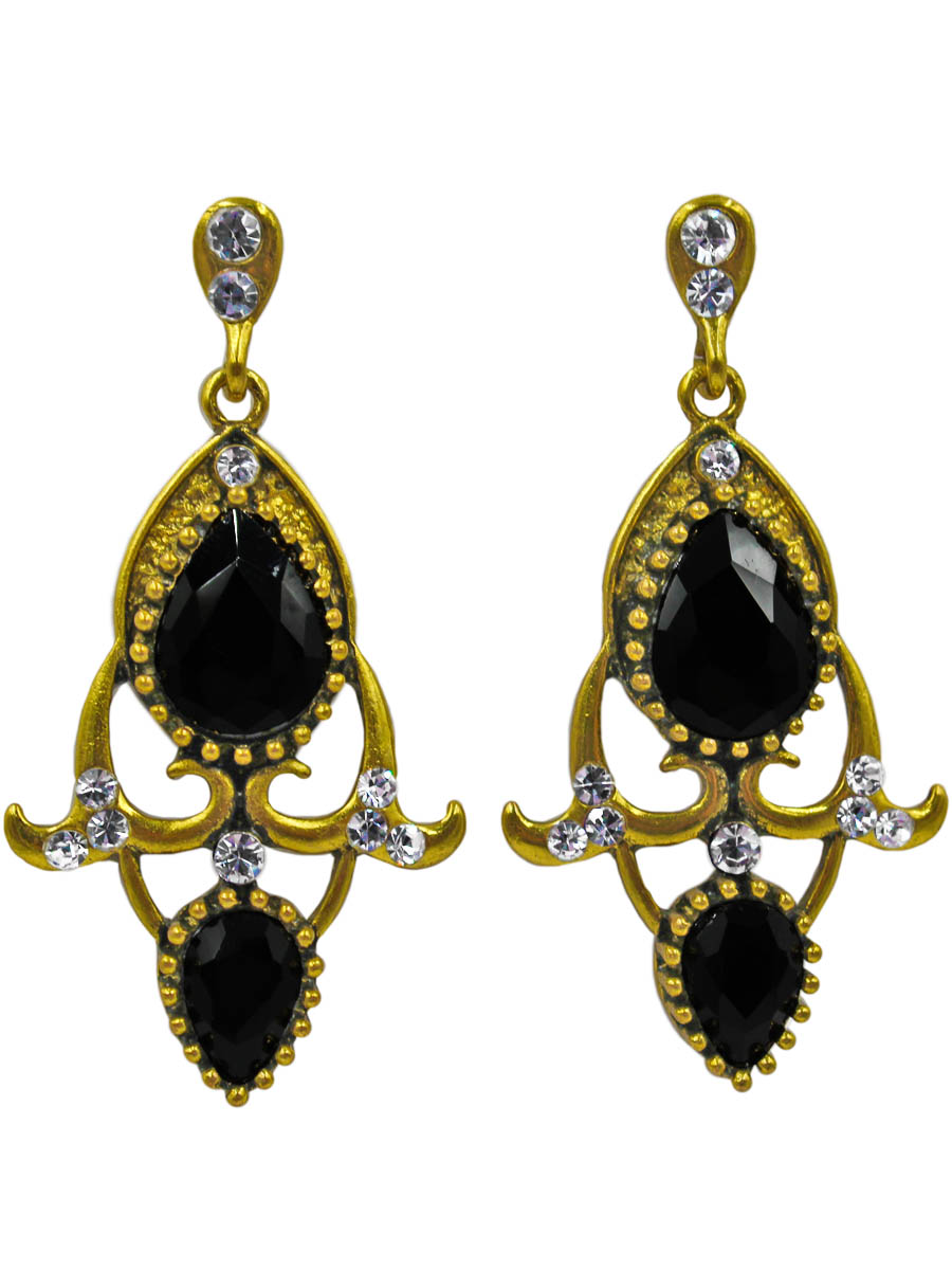 Серьги женские Taya, цвет: золото, черный. T-B-11077-EARR-GL.BLACKT-B-11077-EARR-GL.BLACK Серьги женские Taya, цвет: золото, черный. T-B-11077-EARR-GL.BLACKT-B-11077-EARR-GL.BLACKСерьги-гвоздики с заглушкой металл-пластик. Два каплевидных графитово-черных кристалла в обрамлении металлических завитушек с чернением. Винтажное украшение стилизовано под современное. Размеры: длина серьги 5,5 см, ширина 2,5 см.