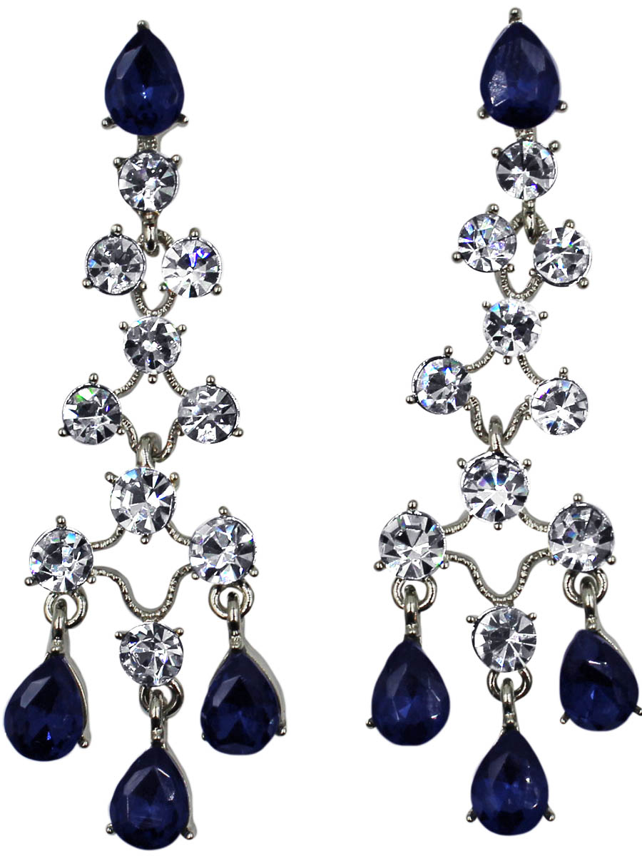 Серьги женские Taya, цвет: серебро, синий. T-B-11085-EARR-SL.NAVYT-B-11085-EARR-SL.NAVY Серьги женские Taya, цвет: серебро, синий. T-B-11085-EARR-SL.NAVYT-B-11085-EARR-SL.NAVYСерьги с английским замком, на котором пробит бренд TAYA. В ушке располагается кристалл глубокого морского цвета, далее решетка из прозрачных как слеза страз. Внизу три подрагивающие подвески. Нежно и привлекательно. Размеры: длина серьги 6,0 см, ширина 1,7 см.