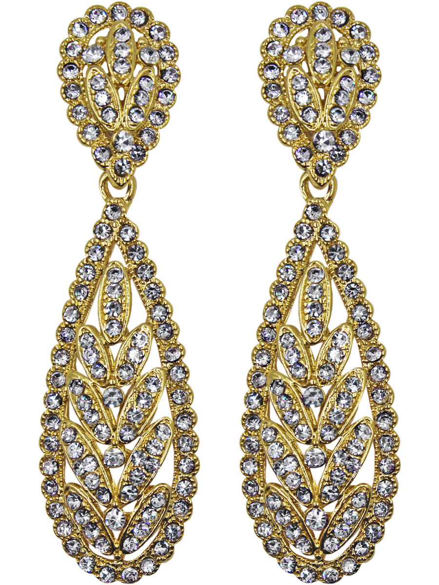 Серьги женские Taya, цвет: золото. T-B-11119-EARR-GOLDT-B-11119-EARR-GOLD Серьги женские Taya, цвет: золото. T-B-11119-EARR-GOLDT-B-11119-EARR-GOLDСерьги с английским замком. Выполнены в классическом золоте с прозрачными кристаллами Форма вытянутая, удлиненная. Плавные линии и колоски листиков придают очарование и женственность сережкам. Размеры: длина серьги 6,7 см, ширина 1,8 см.