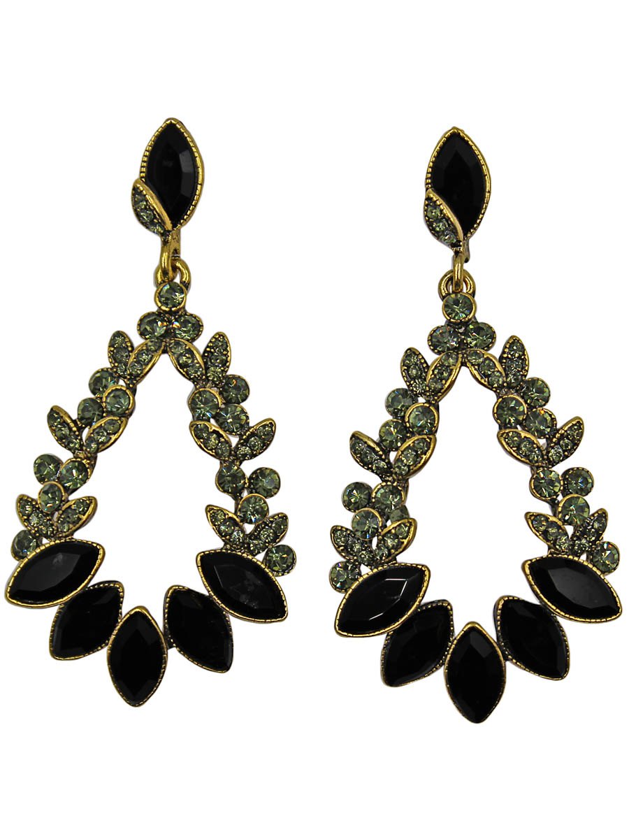Серьги женские Taya, цвет: золото, черный. T-B-11230-EARR-GL.BLACKT-B-11230-EARR-GL.BLACK Серьги женские Taya, цвет: золото, черный. T-B-11230-EARR-GL.BLACKT-B-11230-EARR-GL.BLACKСерьги с английским замком , на котором пробит бренд TAYA. Сережки в виде лаврового венка с мелкими серо-зелеными стразами и крупными графитово-черными. Размеры: длина серьги 6,0 см, ширина 2,7 см.