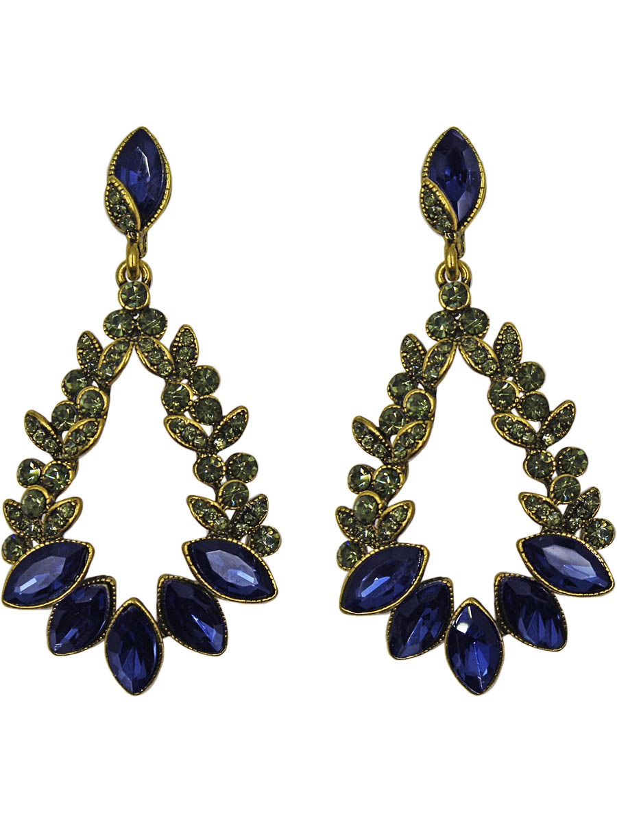 Серьги женские Taya, цвет: золото, темно-синий. T-B-11231-EARR-GL.D.BLUET-B-11231-EARR-GL.D.BLUE Серьги женские Taya, цвет: золото, темно-синий. T-B-11231-EARR-GL.D.BLUET-B-11231-EARR-GL.D.BLUEСерьги с английским замком , на котором пробит бренд TAYA. Сережки в виде лаврового венка с мелкими серо-зелеными стразами и крупными темно-синими кристаллами. Размеры: длина серьги 6,0 см, ширина 2,7 см.