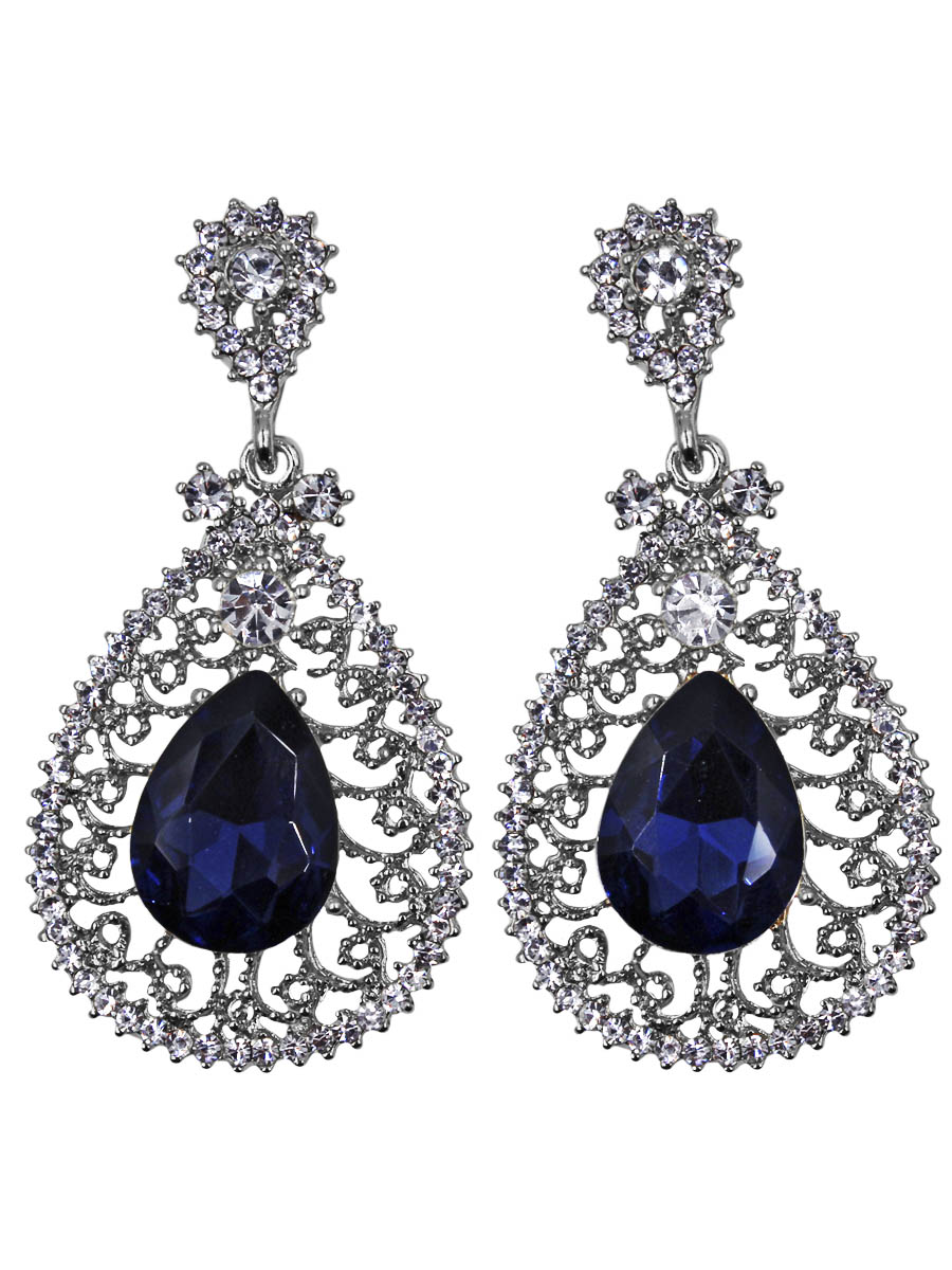 Серьги женские Taya, цвет: серебро, темно-синий. T-B-11355-EARR-SL.D.BLUET-B-11355-EARR-SL.D.BLUE Серьги женские Taya, цвет: серебро, темно-синий. T-B-11355-EARR-SL.D.BLUET-B-11355-EARR-SL.D.BLUEСерьги с английским замком. Сережки объемные. Крупный каплевидный кристалл на серебряной витой платформе. Размеры: длина серьги 5,5 см, ширина 3,0 см.