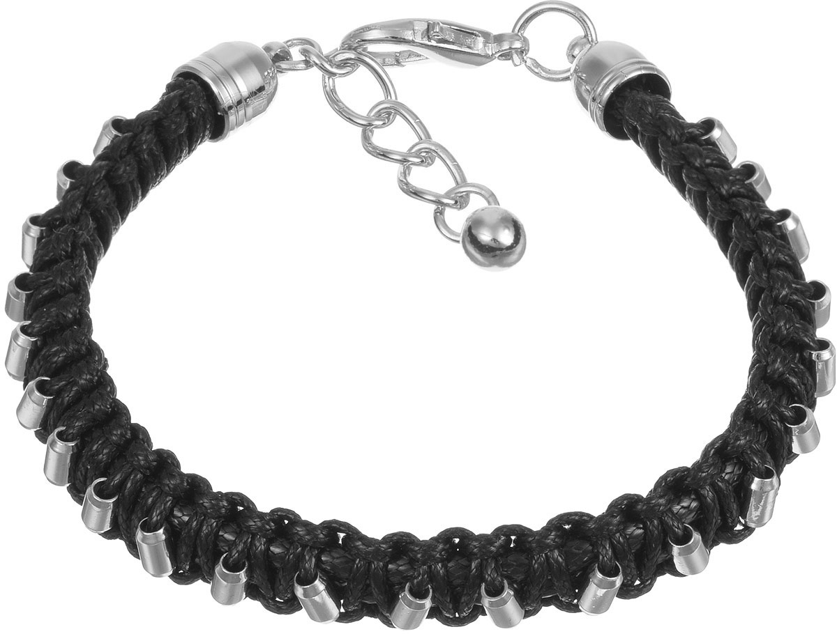 Браслет Selena Street Fashion, цвет: серебристый, черный. 4005952040059520 Браслет Selena Street Fashion, цвет: серебристый, черный. 4005952040059520Оригинальный плетеный браслет Selena Street Fashion изготовлен из эко-кожи и латуни с гальваническим покрытием родием. Изделие застегивается на металлический замок-карабин, длина регулируется. Аксессуары SELENA дарят женщине ощущение уникальности и привлекательности, помогая ей создать завершенный и неповторимый образ для любого случая жизни, а бижутерия этой коллекции служит приятным дополнением к любому стилю одежды.
