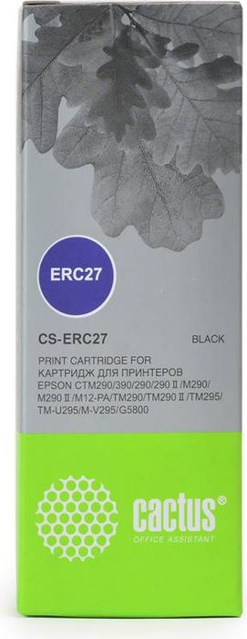 Cactus CS-ERC27, Black картридж ленточный для Epson ERC 27CS-ERC27 Cactus CS-ERC27, Black картридж ленточный для Epson ERC 27CS-ERC27Картридж ленточный Cactus CS-ERC27 для матричных принтеров Epson ERC 27. Расходные материалы Cactus для печати максимизируют характеристики принтера. Они обеспечивают повышенную четкость изображения и надежное качество печати.