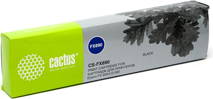 Cactus CS-FX890, Black картридж ленточный для Epson FX-890/LQ-590CS-FX890 Cactus CS-FX890, Black картридж ленточный для Epson FX-890/LQ-590CS-FX890Картридж ленточный Cactus CS-FX890 для матричных принтеров Epson FX-890/LQ-590. Расходные материалы Cactus для печати максимизируют характеристики принтера. Они обеспечивают повышенную четкость изображения и надежное качество печати.