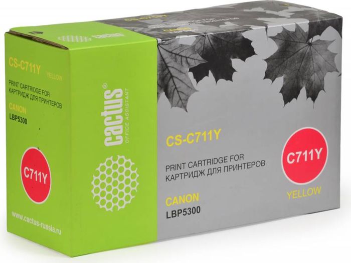 Cactus CS-C711Y, Yellow тонер-картридж для Canon LBP5300CS-C711Y Cactus CS-C711Y, Yellow тонер-картридж для Canon LBP5300CS-C711YТонер-картридж Cactus CS-C711Y для лазерных принтеров Canon LBP5300. Расходные материалы Cactus для лазерной печати максимизируют характеристики принтера. Обеспечивают повышенную чёткость чёрного текста и плавность переходов оттенков серого цвета и полутонов, позволяют отображать мельчайшие детали изображения. Гарантируют надежное качество печати.