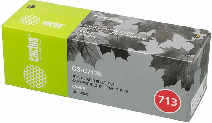 Cactus CS-C713S, Black тонер-картридж для Canon i-Sensys 3250CS-C713S Cactus CS-C713S, Black тонер-картридж для Canon i-Sensys 3250CS-C713SТонер-картридж Cactus CS-C713S для лазерных принтеров Canon i-Sensys 3250. Расходные материалы Cactus для лазерной печати максимизируют характеристики принтера. Обеспечивают повышенную чёткость чёрного текста и плавность переходов оттенков серого цвета и полутонов, позволяют отображать мельчайшие детали изображения. Гарантируют надежное качество печати.