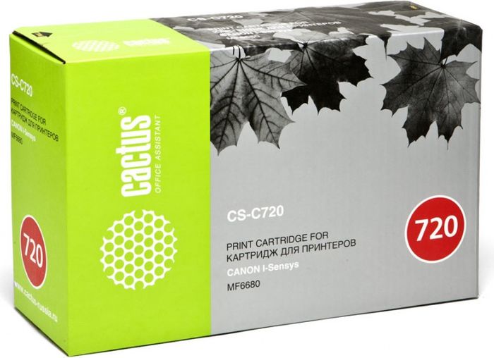 Cactus CS-C720, Black тонер-картридж для Canon i-Sensys MF6680/MF6680dnCS-C720 Cactus CS-C720, Black тонер-картридж для Canon i-Sensys MF6680/MF6680dnCS-C720Тонер-картридж Cactus CS-C720 для лазерных принтеров Canon i-Sensys MF6680/MF6680dn. Расходные материалы Cactus для лазерной печати максимизируют характеристики принтера. Обеспечивают повышенную чёткость чёрного текста и плавность переходов оттенков серого цвета и полутонов, позволяют отображать мельчайшие детали изображения. Гарантируют надежное качество печати.