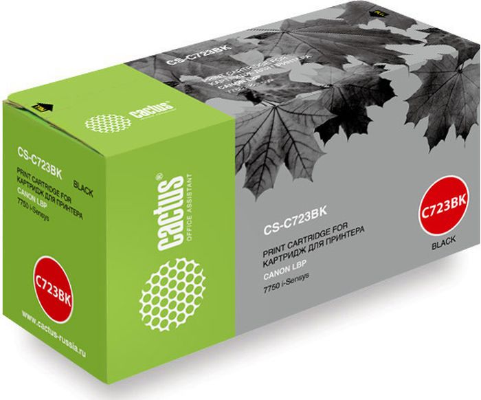 Cactus CS-C723BK, Black тонер-картридж для Canon i-Sensys 7750CS-C723BK Cactus CS-C723BK, Black тонер-картридж для Canon i-Sensys 7750CS-C723BKТонер-картридж Cactus CS-C723BK для лазерных принтеров Canon i-Sensys 7750. Расходные материалы Cactus для лазерной печати максимизируют характеристики принтера. Обеспечивают повышенную чёткость чёрного текста и плавность переходов оттенков серого цвета и полутонов, позволяют отображать мельчайшие детали изображения. Гарантируют надежное качество печати.