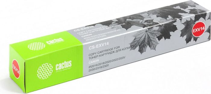Cactus CS-EXV14, Black тонер-картридж для Canon iR2016/2018/2020/2022/2025/2030/2318/2320CS-EXV14 Cactus CS-EXV14, Black тонер-картридж для Canon iR2016/2018/2020/2022/2025/2030/2318/2320CS-EXV14Тонер Картридж Cactus CS-EXV14 черный для Canon iR2016/2018/2020/2022/2025/2030/2318/2320 (8300стр.)