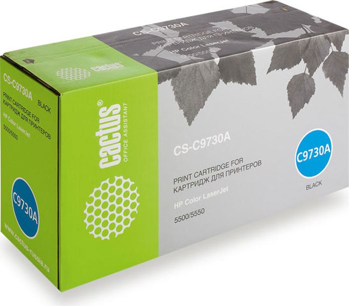 Cactus CS-C9730A, Black тонер-картридж для HP CLJ 5500/5550CS-C9730A Cactus CS-C9730A, Black тонер-картридж для HP CLJ 5500/5550CS-C9730AТонер-картридж Cactus CS-C9730A для лазерных принтеров HP CLJ 5500/5550. Расходные материалы Cactus для лазерной печати максимизируют характеристики принтера. Обеспечивают повышенную чёткость чёрного текста и плавность переходов оттенков серого цвета и полутонов, позволяют отображать мельчайшие детали изображения. Гарантируют надежное качество печати.