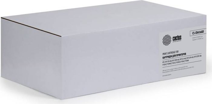 Cactus CS-CB436AD, Black тонер-картридж для HP LJ P1505/M1120/M1522CS-CB436AD Cactus CS-CB436AD, Black тонер-картридж для HP LJ P1505/M1120/M1522CS-CB436ADТонер-картридж Cactus CS-CB436AD для лазерных принтеров HP LJ P1505/M1120/M1522. Расходные материалы Cactus для лазерной печати максимизируют характеристики принтера. Обеспечивают повышенную чёткость чёрного текста и плавность переходов оттенков серого цвета и полутонов, позволяют отображать мельчайшие детали изображения. Гарантируют надежное качество печати. В комплект входит 2 тонер-картриджа.
