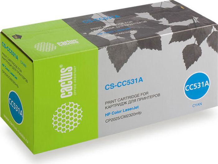 Cactus CS-CC531A, Cyan тонер-картридж для HP CLJ CP2025/CM2320CS-CC531A Cactus CS-CC531A, Cyan тонер-картридж для HP CLJ CP2025/CM2320CS-CC531AТонер-картридж Cactus CS-CC531A для лазерных принтеров HP CLJ CP2025/CM2320. Расходные материалы Cactus для лазерной печати максимизируют характеристики принтера. Обеспечивают повышенную чёткость чёрного текста и плавность переходов оттенков серого цвета и полутонов, позволяют отображать мельчайшие детали изображения. Гарантируют надежное качество печати.