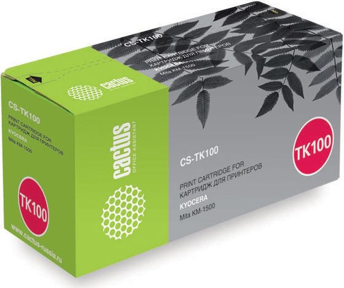 Cactus CS-TK100, Black тонер-картридж для Kyocera Mita KM-1500CS-TK100 Cactus CS-TK100, Black тонер-картридж для Kyocera Mita KM-1500CS-TK100Тонер-картридж Cactus CS-TK100 для лазерных принтеров Kyocera Mita KM-1500. Расходные материалы Cactus для лазерной печати максимизируют характеристики принтера. Обеспечивают повышенную чёткость чёрного текста и плавность переходов оттенков серого цвета и полутонов, позволяют отображать мельчайшие детали изображения. Гарантируют надежное качество печати.