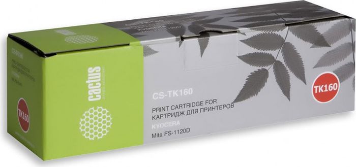 Cactus CS-TK160, Black тонер-картридж для Kyocera Mita FS 1120D/1120DN/1120CS-TK160 Cactus CS-TK160, Black тонер-картридж для Kyocera Mita FS 1120D/1120DN/1120CS-TK160Тонер-картридж Cactus CS-TK160 для лазерных принтеров Kyocera Mita FS 1120D/1120DN/1120. Расходные материалы Cactus для лазерной печати максимизируют характеристики принтера. Обеспечивают повышенную чёткость чёрного текста и плавность переходов оттенков серого цвета и полутонов, позволяют отображать мельчайшие детали изображения. Гарантируют надежное качество печати.