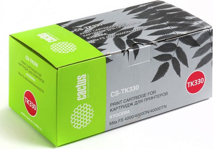 Cactus CS-TK330, Black тонер-картридж для Kyocera Mita FS 4000/4000DN/4000DTNCS-TK330 Cactus CS-TK330, Black тонер-картридж для Kyocera Mita FS 4000/4000DN/4000DTNCS-TK330Тонер-картридж Cactus CS-TK330 для лазерных принтеров Kyocera Mita FS 4000/4000DN/4000DTN. Расходные материалы Cactus для лазерной печати максимизируют характеристики принтера. Обеспечивают повышенную чёткость чёрного текста и плавность переходов оттенков серого цвета и полутонов, позволяют отображать мельчайшие детали изображения. Гарантируют надежное качество печати.