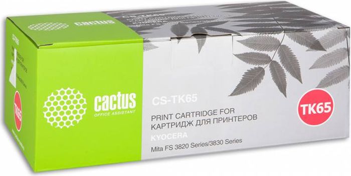 Cactus CS-TK65, Black тонер-картридж для Kyocera FS-3820/3830CS-TK65 Cactus CS-TK65, Black тонер-картридж для Kyocera FS-3820/3830CS-TK65Тонер-картридж Cactus CS-TK65 для лазерных принтеров Kyocera FS-3820/3830. Расходные материалы Cactus для лазерной печати максимизируют характеристики принтера. Обеспечивают повышенную чёткость чёрного текста и плавность переходов оттенков серого цвета и полутонов, позволяют отображать мельчайшие детали изображения. Гарантируют надежное качество печати.