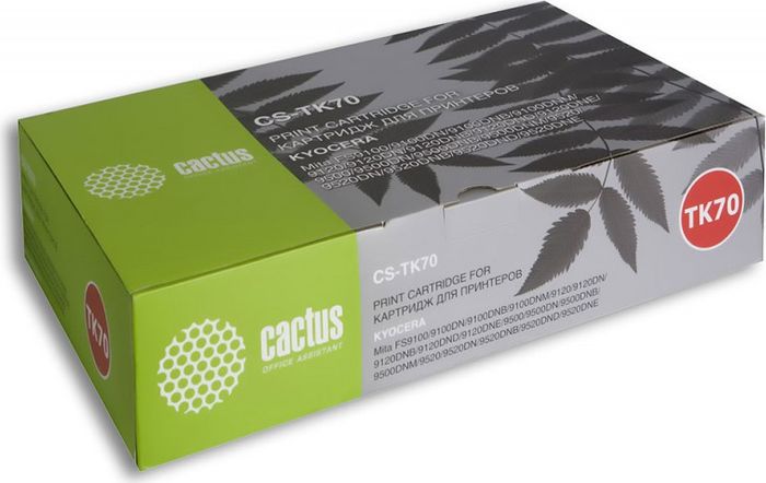 Cactus CS-TK70, Black тонер-картридж для Kyocera Mita FS 9100/9120/9500/9520CS-TK70 Cactus CS-TK70, Black тонер-картридж для Kyocera Mita FS 9100/9120/9500/9520CS-TK70Тонер-картридж Cactus CS-TK70 для лазерных принтеров Kyocera Mita FS 9100/9120/9500/9520. Расходные материалы Cactus для лазерной печати максимизируют характеристики принтера. Обеспечивают повышенную чёткость чёрного текста и плавность переходов оттенков серого цвета и полутонов, позволяют отображать мельчайшие детали изображения. Гарантируют надежное качество печати.