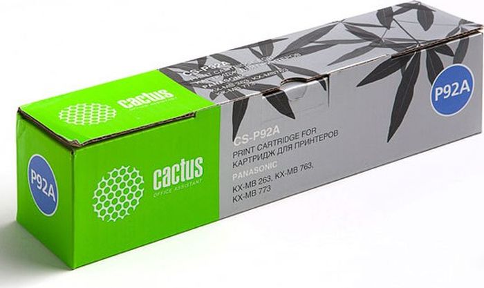 Cactus CS-P92A, Black тонер-картридж для Panasonic KX-MB263/KX-MB763/KX-MB773CS-P92A Cactus CS-P92A, Black тонер-картридж для Panasonic KX-MB263/KX-MB763/KX-MB773CS-P92AТонер-картридж Cactus CS-P92A для лазерных принтеров Panasonic KX-MB263/KX-MB763/KX-MB773. Расходные материалы Cactus для лазерной печати максимизируют характеристики принтера. Обеспечивают повышенную чёткость чёрного текста и плавность переходов оттенков серого цвета и полутонов, позволяют отображать мельчайшие детали изображения. Гарантируют надежное качество печати.