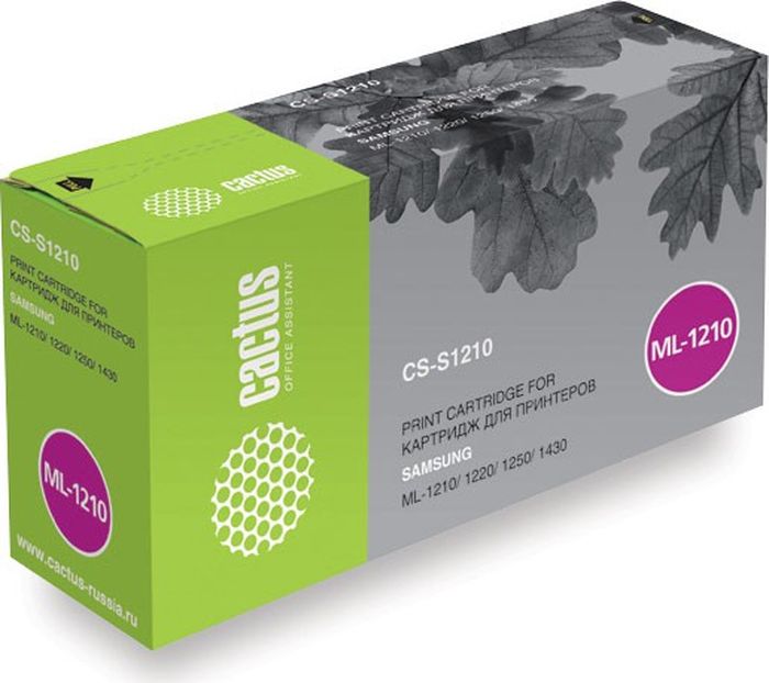 Cactus CS-S1210, Black тонер-картридж для Samsung ML-1210/1220/1250/1430CS-S1210 Cactus CS-S1210, Black тонер-картридж для Samsung ML-1210/1220/1250/1430CS-S1210Тонер-картридж Cactus CS-S1210 для лазерных принтеров Samsung ML-1210/1220/1250/1430. Расходные материалы Cactus для лазерной печати максимизируют характеристики принтера. Обеспечивают повышенную чёткость чёрного текста и плавность переходов оттенков серого цвета и полутонов, позволяют отображать мельчайшие детали изображения. Гарантируют надежное качество печати.