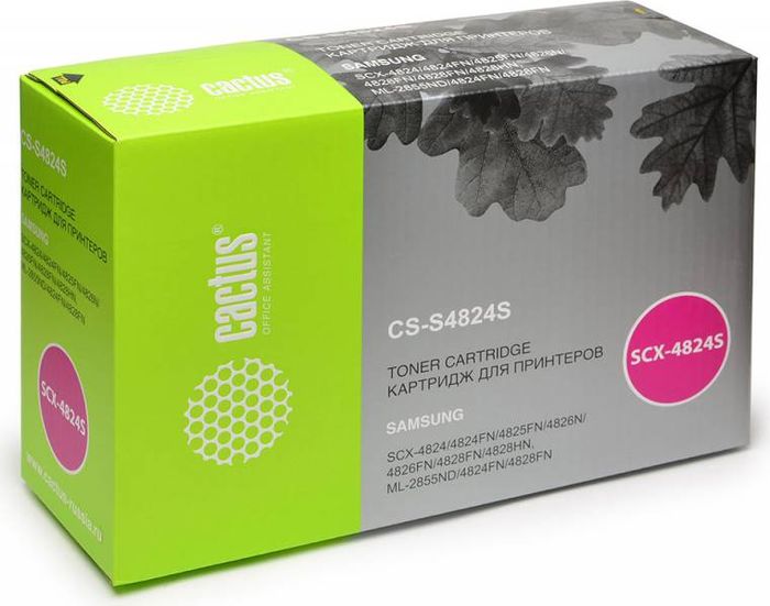 Cactus D20L CS-S4824S, Black тонер-картридж для Samsung SCX-4824FN/4828FN/ML-2855CS-S4824S Cactus D20L CS-S4824S, Black тонер-картридж для Samsung SCX-4824FN/4828FN/ML-2855CS-S4824SТонер-картридж Cactus D20L CS-S4824S для лазерных принтеров Samsung SCX-4824FN, 4828FN, ML-2855 Расходные материалы Cactus для лазерной печати максимизируют характеристики принтера. Обеспечивают повышенную чёткость чёрного текста и плавность переходов оттенков серого цвета и полутонов, позволяют отображать мельчайшие детали изображения. Гарантируют надежное качество печати.