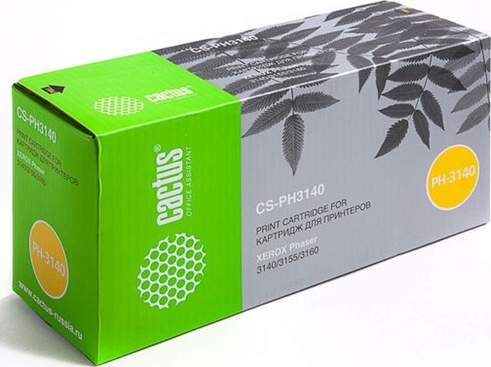 Cactus CS-PH3140 108R00908, Black тонер-картридж для Xerox Phaser 3140/3155/3160CS-PH3140 Cactus CS-PH3140 108R00908, Black тонер-картридж для Xerox Phaser 3140/3155/3160CS-PH3140Тонер Картридж Cactus CS-PH3140 108R00908 черный для Xerox. Расходные материалы Cactus для лазерной печати максимизируют характеристики принтера. Обеспечивают повышенную чёткость чёрного текста и плавность переходов оттенков серого цвета и полутонов, позволяют отображать мельчайшие детали изображения. Гарантируют надежное качество печати.