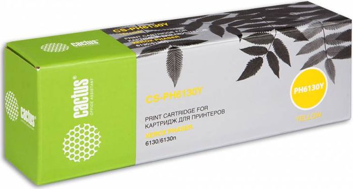 Cactus CS-PH6130Y 106R01284, Yellow тонер-картридж для Xerox Phaser 6130/6130nCS-PH6130Y Cactus CS-PH6130Y 106R01284, Yellow тонер-картридж для Xerox Phaser 6130/6130nCS-PH6130YТонер Картридж Cactus CS-PH6130Y 106R01284 желтый для Xerox Phaser 6130/6130n (1900стр.)
