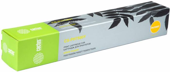 Cactus CS-PH7500Y 106R01445, Yellow тонер-картридж для Xerox Phaser 7500CS-PH7500Y Cactus CS-PH7500Y 106R01445, Yellow тонер-картридж для Xerox Phaser 7500CS-PH7500YТонер Картридж Cactus CS-PH7500Y 106R01445 желтый для Xerox Phaser 7500 (17800стр.)
