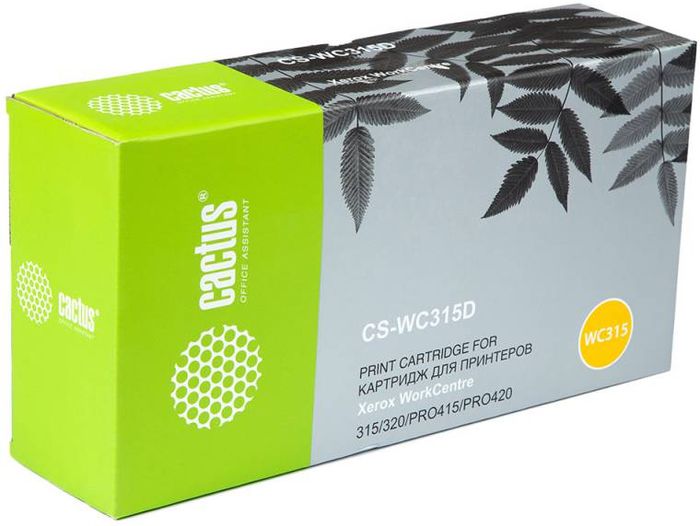 Cactus CS-WC315D 006R01044, Black тонер-картридж для Xerox WorkCentre 315/320/PRO415/PRO420CS-WC315D Cactus CS-WC315D 006R01044, Black тонер-картридж для Xerox WorkCentre 315/320/PRO415/PRO420CS-WC315DТонер-картридж Cactus CS-WC315D 006R01044 для лазерных принтеров Xerox WorkCentre 315/320/PRO415/PRO420. Расходные материалы Cactus для лазерной печати максимизируют характеристики принтера. Обеспечивают повышенную чёткость чёрного текста и плавность переходов оттенков серого цвета и полутонов, позволяют отображать мельчайшие детали изображения. Гарантируют надежное качество печати.