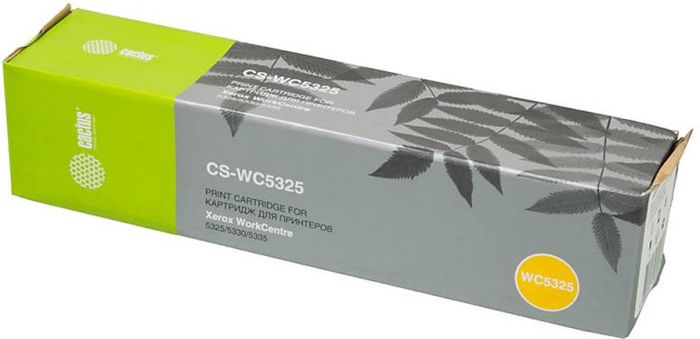 Cactus CS-WC5325 006R01160, Black тонер-картридж для Xerox WorkCentre 5325/5330/5335CS-WC5325 Cactus CS-WC5325 006R01160, Black тонер-картридж для Xerox WorkCentre 5325/5330/5335CS-WC5325Тонер-картридж Cactus CS-WC5325 006R01160 для лазерных принтеров Xerox WorkCentre 5325, 5330, 5335 Расходные материалы Cactus для лазерной печати максимизируют характеристики принтера. Обеспечивают повышенную чёткость чёрного текста и плавность переходов оттенков серого цвета и полутонов, позволяют отображать мельчайшие детали изображения. Гарантируют надежное качество печати.