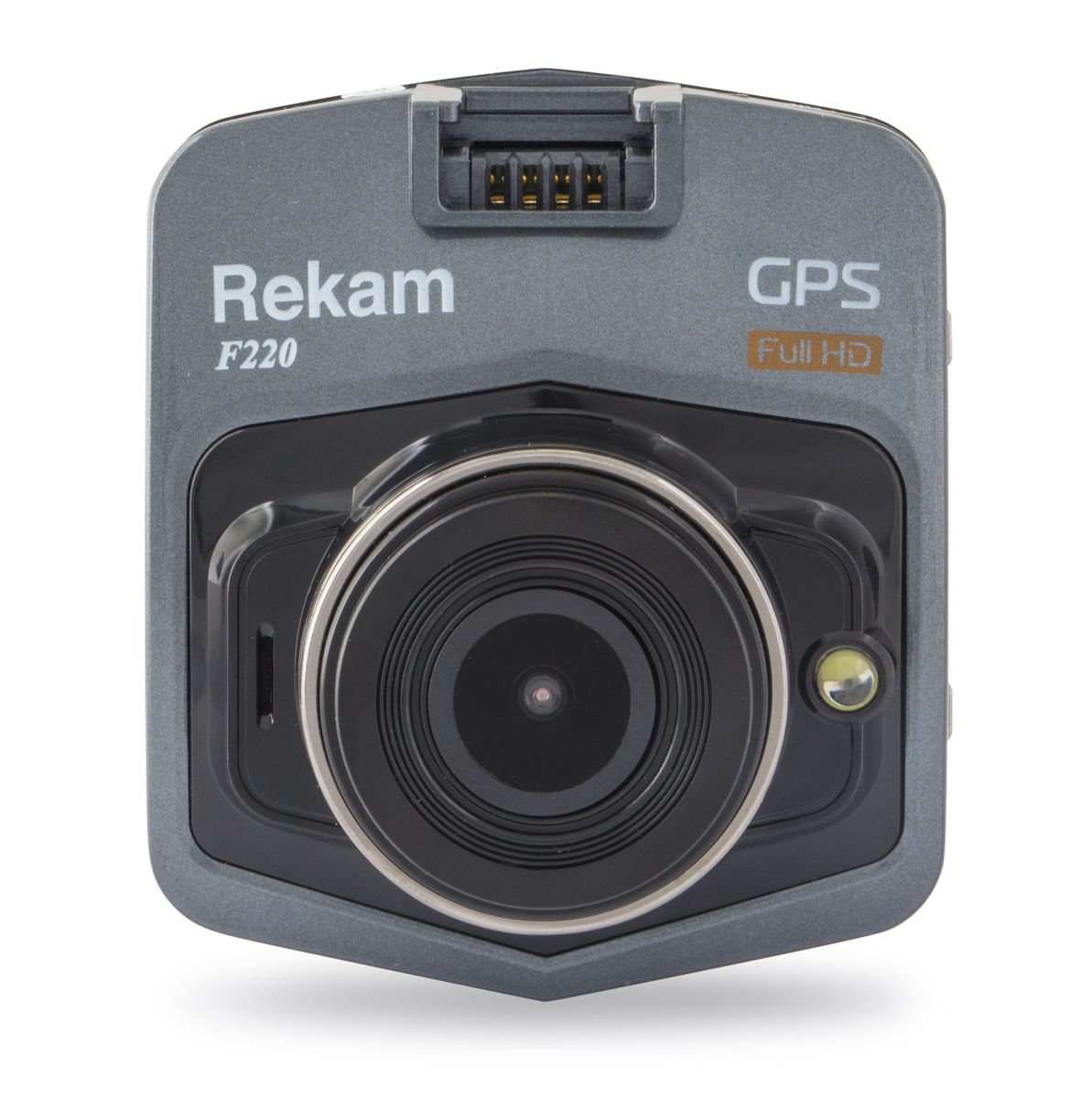 Rekam F220, Black автомобильный видеорегистратор2603000003 Rekam F220, Black автомобильный видеорегистратор2603000003Rekam F220 является высокопроизводительным автомобильным видеорегистратором, способным вести запись дорожных событий в формате Full HD (1920x1080). Камера имеет 2-мегапиксельный CMOS-сенсор, объектив с четырёхслойными линзами (4G) и угол обзора 140°. Rekam F220 оснащен GPS-приёмником, интегрированным в автомобильный держатель. Способен записывать и отображать на 2.4 – дюймовом ЖК-дисплее информацию о скорости и координатах, а также дату и время. Предусмотрена возможность сделать не просто отдельное фото, но и серию снимков с разрешением до 5 Мп. Видеорегистратор оборудован 3-х осевым датчиком ускорения и датчиком движения. В корпус встроены: динамик, микрофон и Li-polimer аккумулятор, ёмкостью 140 мАч.