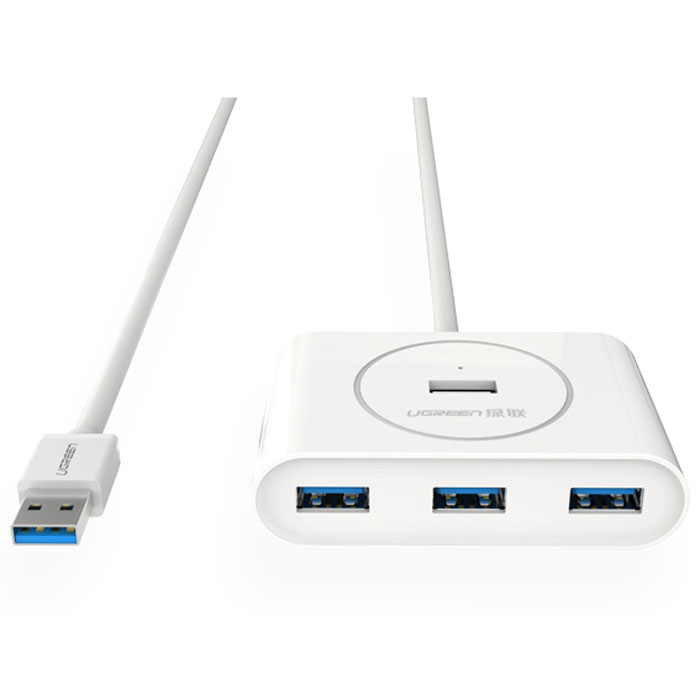 Ugreen UG-20283, White концентратор USB 0.8 мUG-20283 Ugreen UG-20283, White концентратор USB 0.8 мUG-20283Концентратор Ugreen UG-20283 имеет четыре USB 3.0 порта, которые способны развивать скорость до 5 ГБ/с, и в то же время сохраняет полную совместимость с устройствами USB 3.0/2.0/1.1/1.0. Благодаря световому индикатору, находящемуся на верхней стороне устройства, вы всегда сможете узнать статус соединения. Поддержка USB периферийных устройств, таких как: U-диск, MP3, клавиатуры, мыши, картридеры, камеры и т. д. Дополнительный DC-jack разъем является обязательным для устройств с высокой мощностью Материал корпуса: ABS пластик