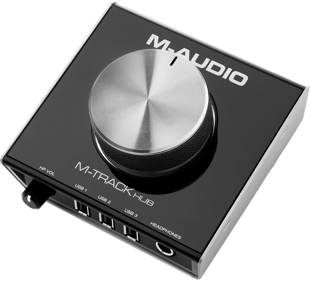 M-Audio M-Track Hub аудиоинтерфейсM-AUDIO M-Audio M-Track Hub аудиоинтерфейсM-AUDIOОдной из отличительных особенностей M-Track Hub является простота в использовании. Это USB-интерфейс для аудио мониторинга, в котором отсутствуют аналоговые входы для записи. Однако его можно применять как активный USB-хаб для питания жестких дисков, MIDI-контроллеров и других устройств. Особенности: 24-битное воспроизведение звука в студийном качестве Балансные Main-выходы на стандартных TRS –разъёмах На верхней панели эргономичный регулятор уровня выходного сигнала из металла 3 USB-порта для питания разных внешних устройств Выход к наушникам с независимой регулировкой громкости